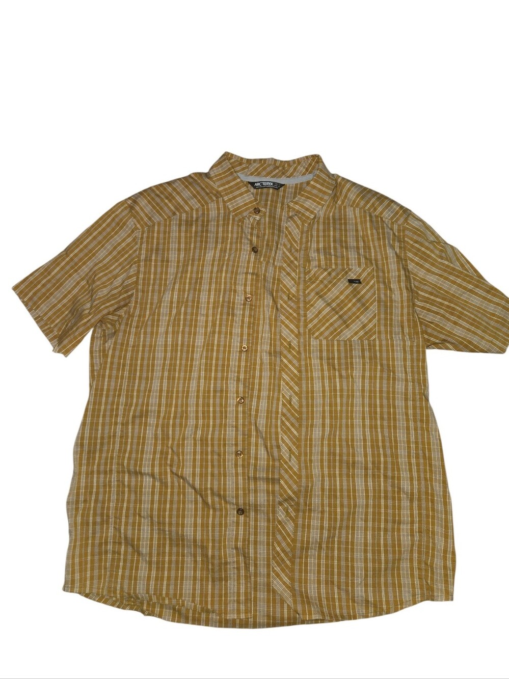 Arc'teryx Men's Mustard Plaid Short-Sleeve Button-Down Shirt